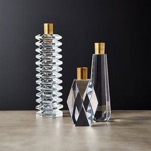 CB2 COSETTE CRYSTAL TAPER CANDLE HOLDERS SET of 3